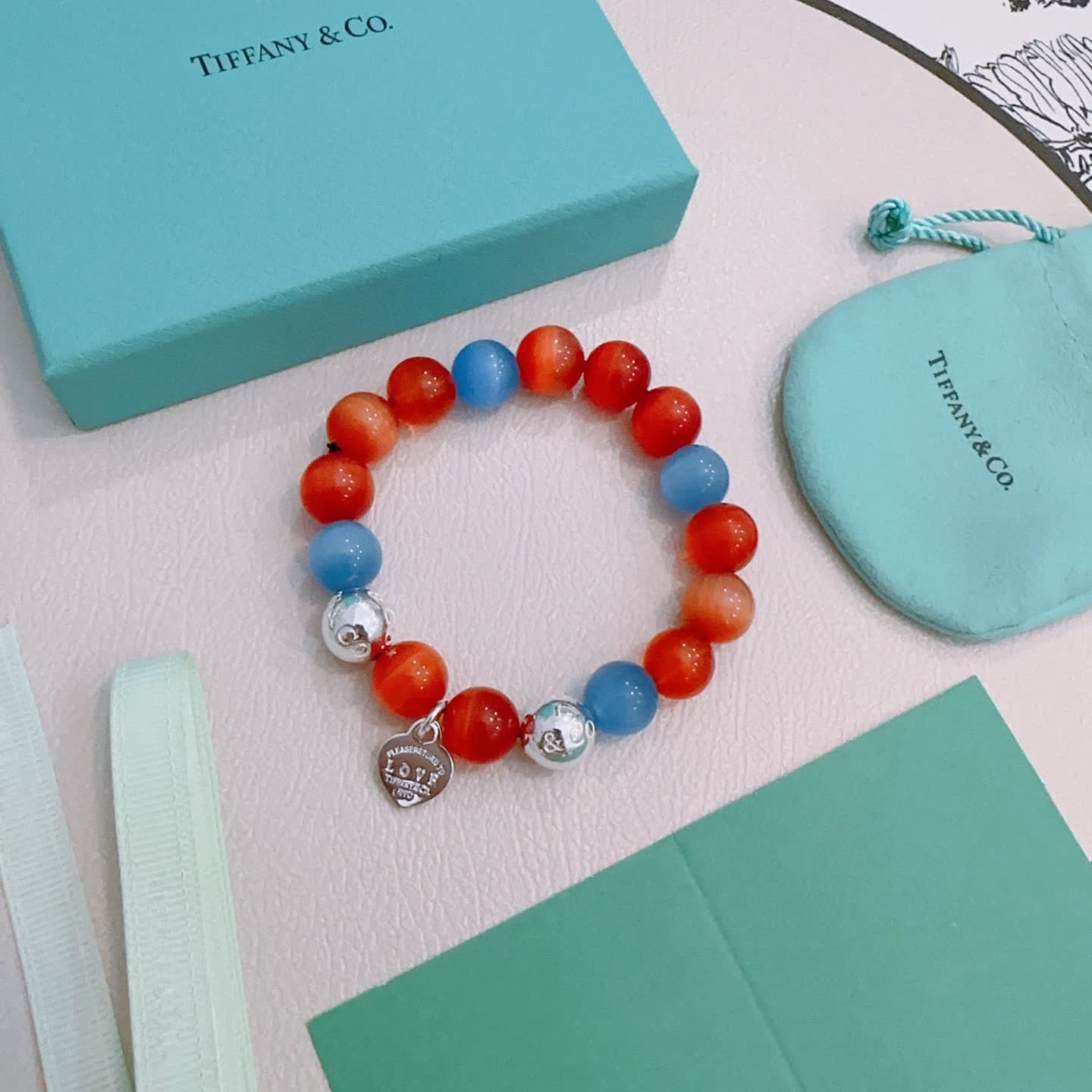 Tiffany & Co. Love Heart Tag Beaded Bracelet